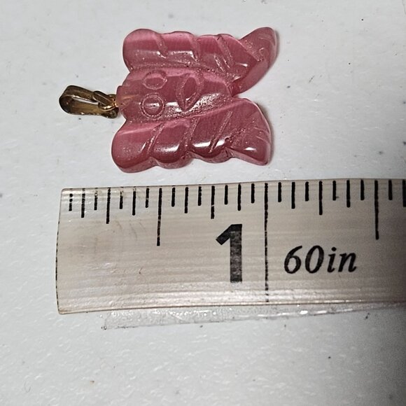 Pink Carved Butterfly Pendant Charm for Necklace Fashion Jewelry DIY Women - Picture 4 of 4